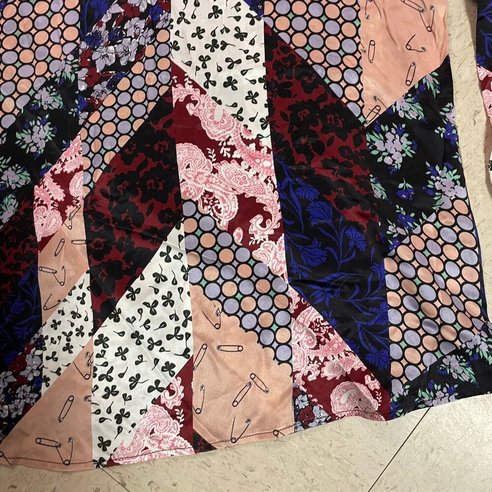 EQUIPMENT FEMME Sz S Patchwork Print 100% Silk Top Blouse Lightweight‎ SAMPLE - Picture 8 of 15